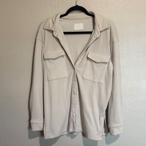 All:Row Ribbed Cream Shacket